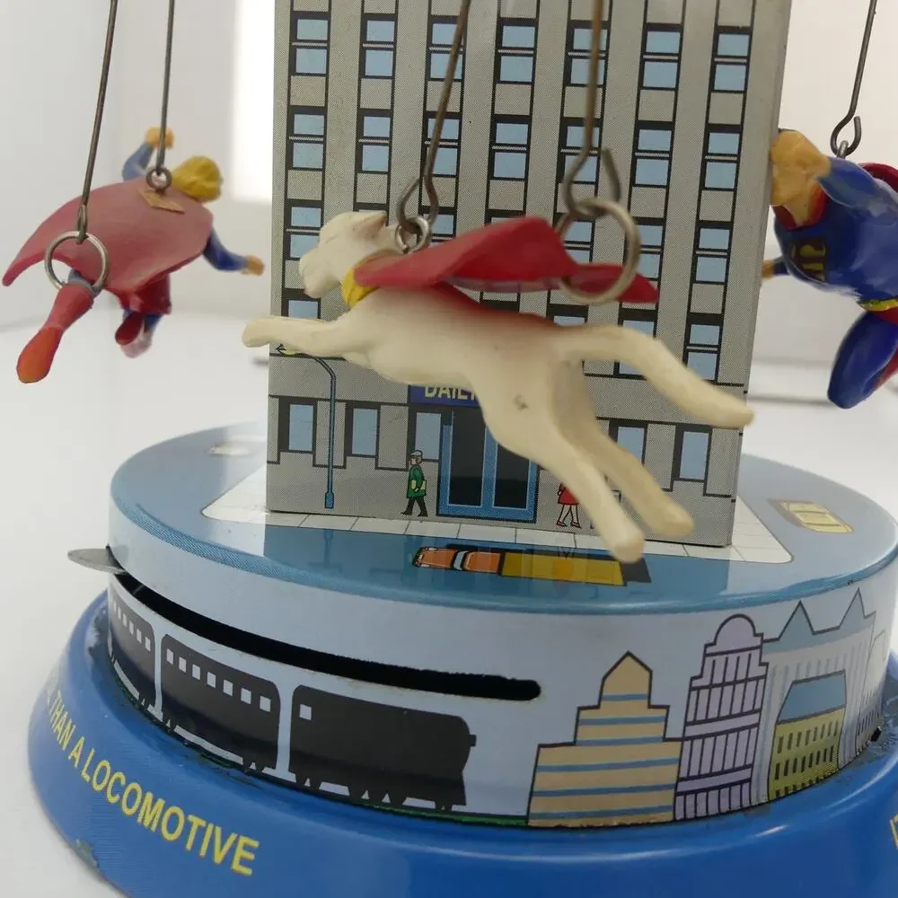 Superman Classic Tin Carousel Toy Schylling 2001 Krypto Streaky Supergirl